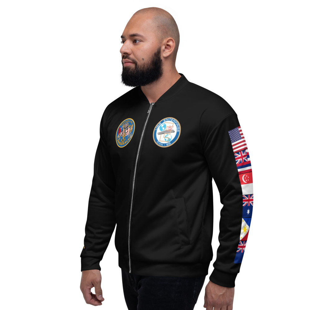 USS Enterprise (CVN-65) 1978 FP Cruise Jacket - Black – left view, white