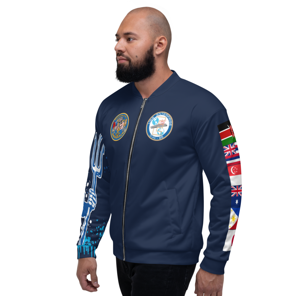 USS Enterprise (CVN-65) 1982-83 FP Cruise Jacket - Shellback – left view, white