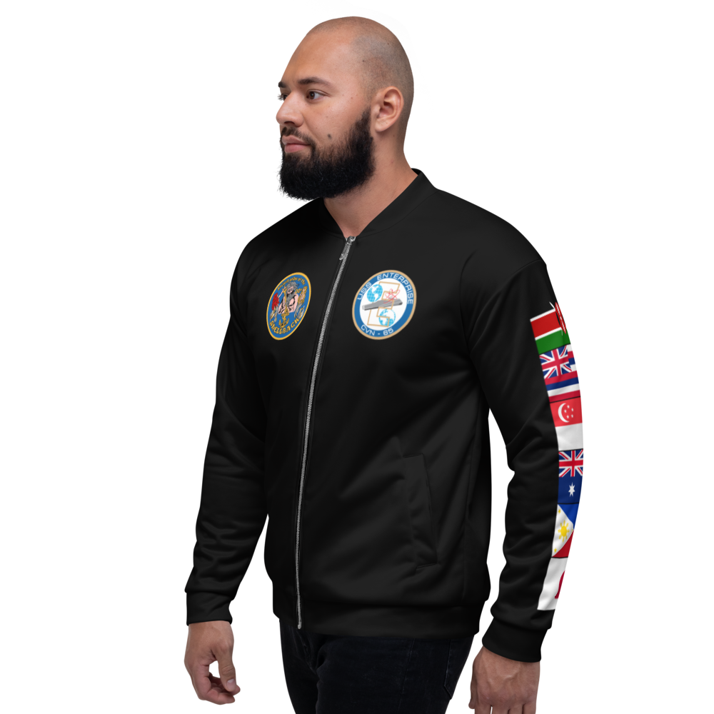 USS Enterprise (CVN-65) 1982-83 FP Cruise Jacket - Black – left view, white