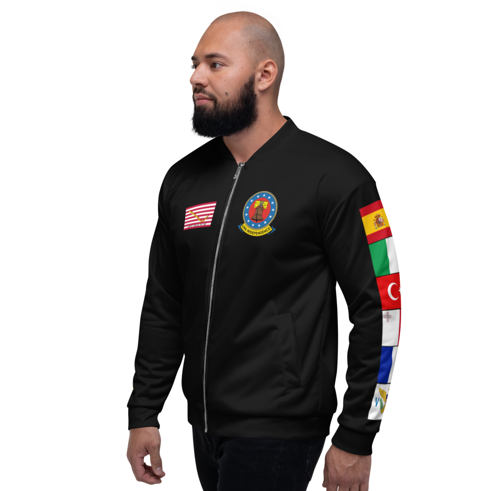 USS Independence (CVA-62) 1966-67 FP Cruise Jacket - Black – left view, white
