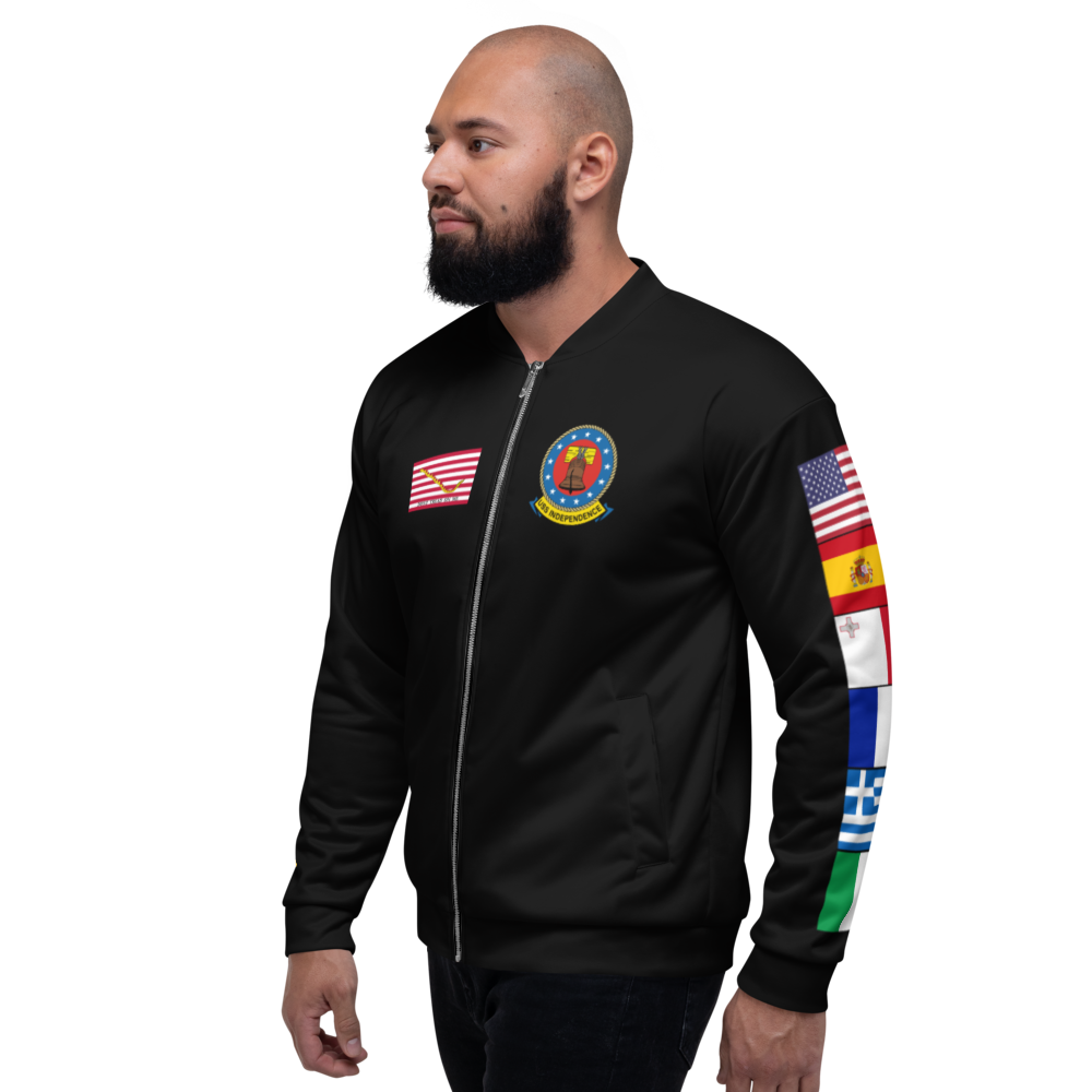 USS Independence (CVA-62) 1970-71 FP Cruise Jacket - Black – left view, white