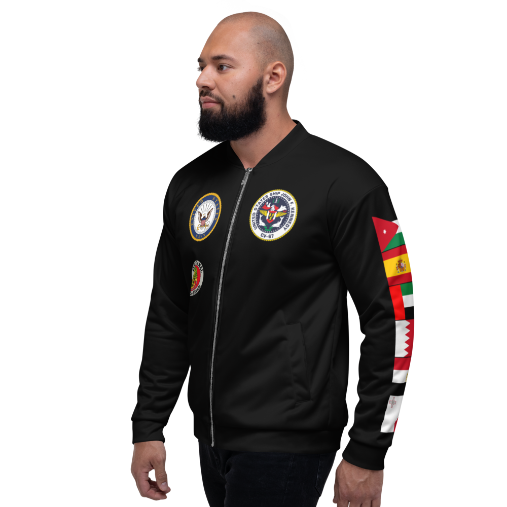 USS John F. Kennedy (CV-67) 1999-2000 FP Cruise Jacket - Black – left view, white