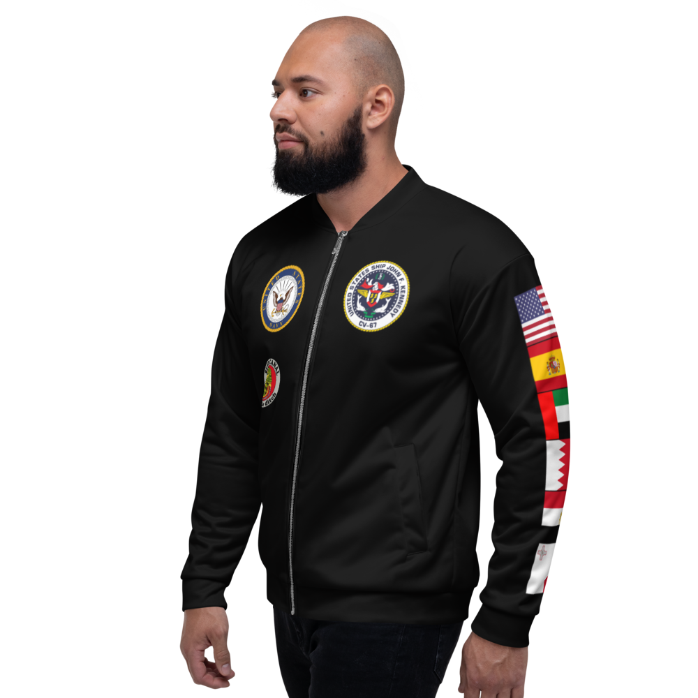 USS John F. Kennedy (CV-67) 2004 FP Cruise Jacket - Black – left view, white