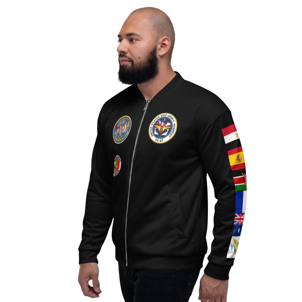 USS John F. Kennedy (CV-67) 1982 FP Cruise Jacket - Black – left view, white