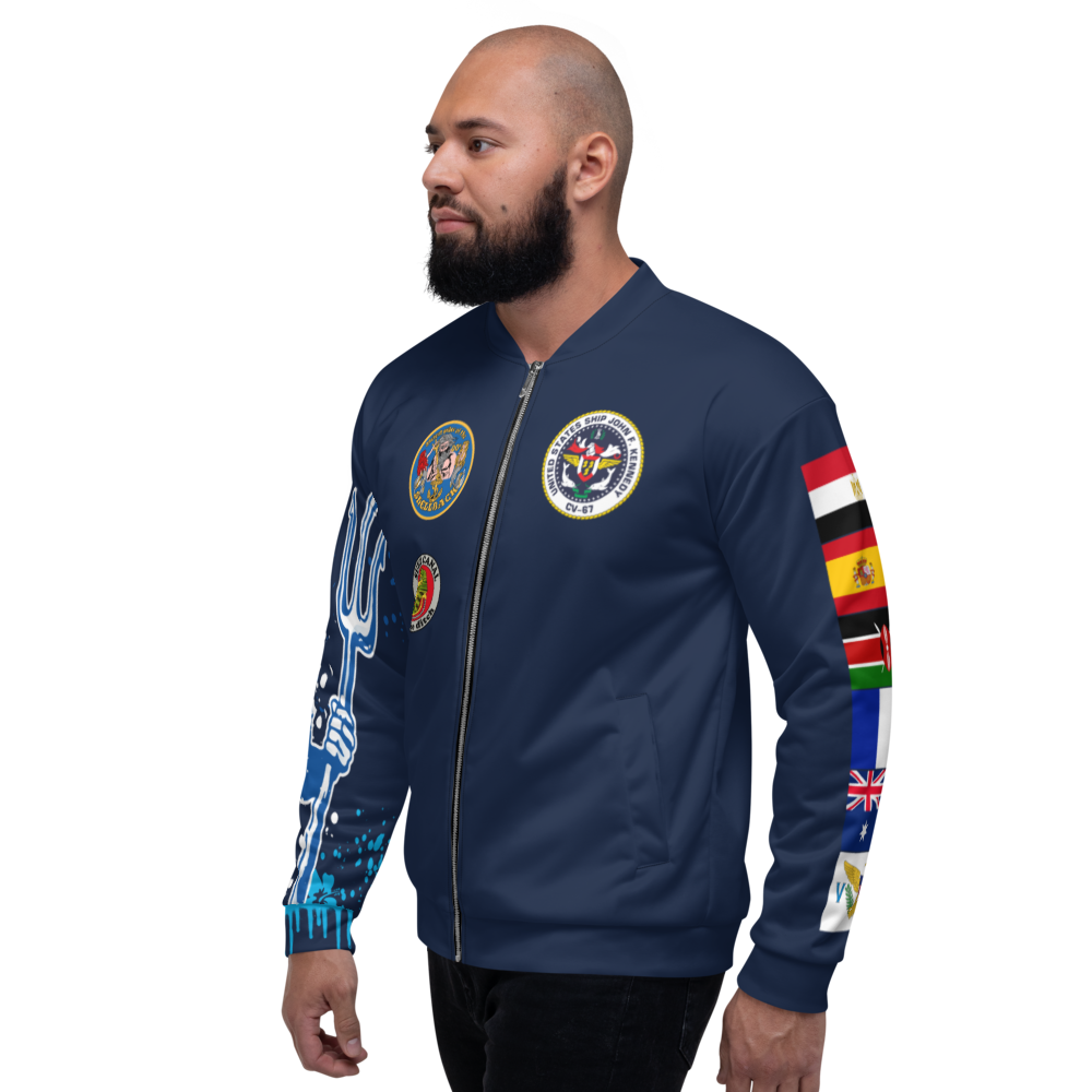 USS John F. Kennedy (CV-67) 1982 FP Cruise Jacket - Shellback – left view, white