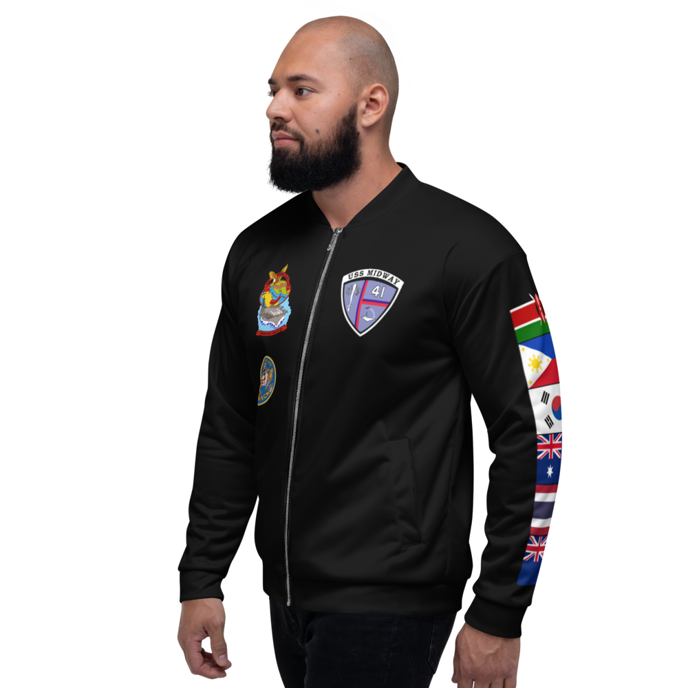 USS Midway (CV-41) 1987-88 FP Cruise Jacket - Black – left view, white