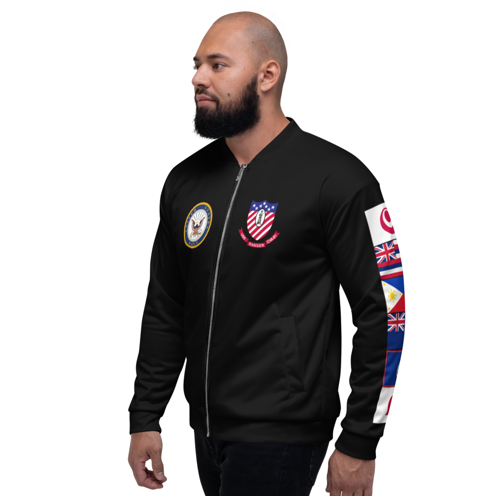USS Ranger (CVA-61) 1960 FP Cruise Jacket - Black – left view, white