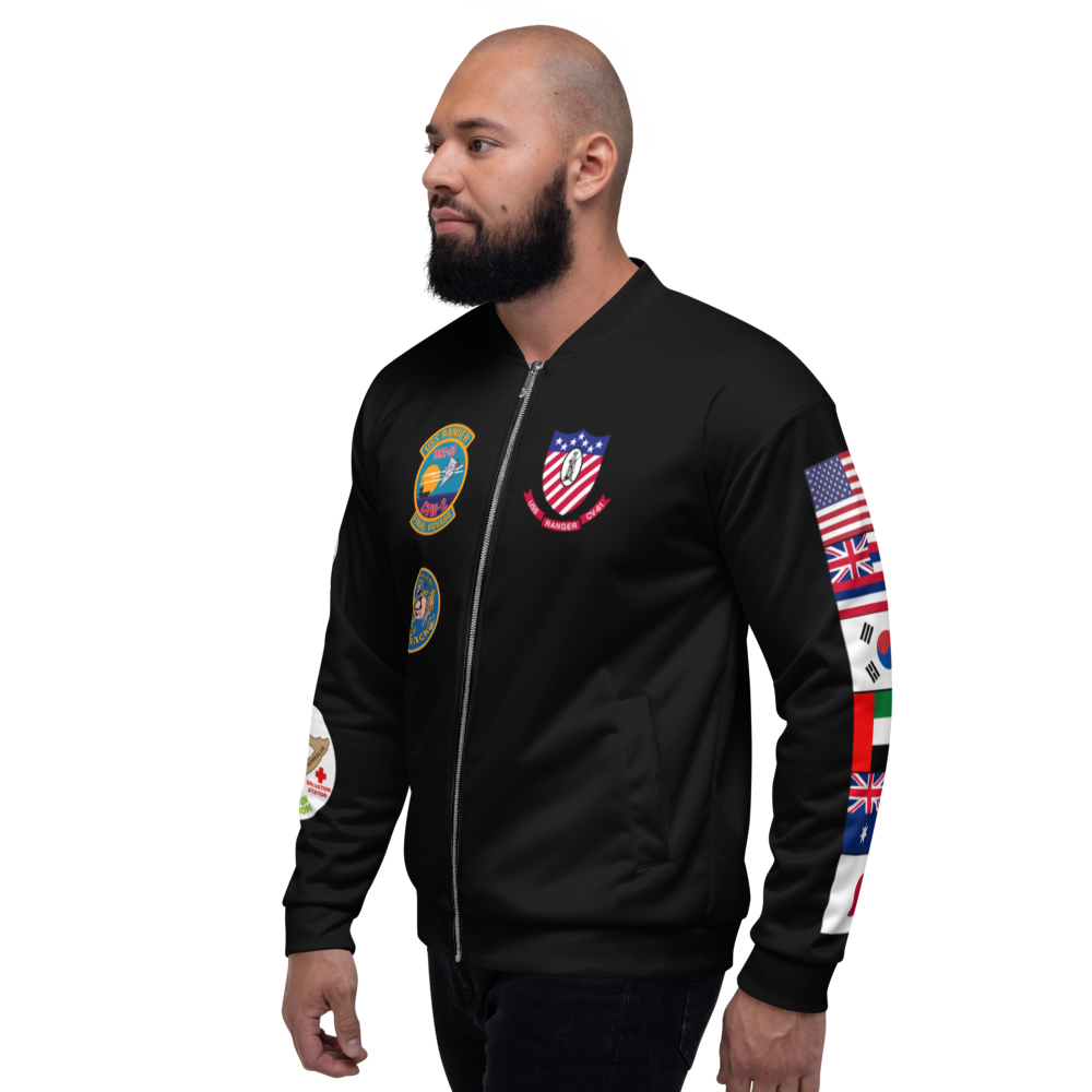 USS Ranger (CV-61) 1992-93 FP Cruise Jacket - Black – left view, white
