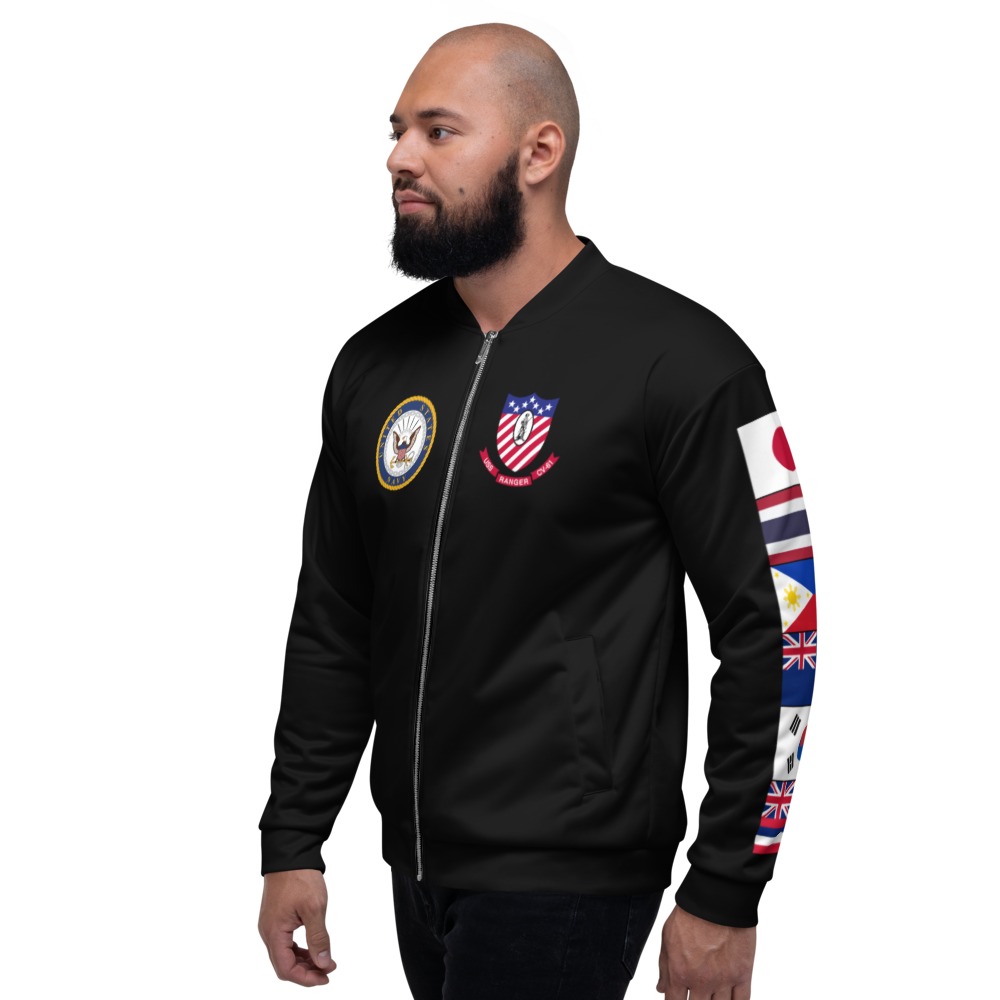USS Ranger (CV-61) 1979 FP Cruise Jacket - Black – left view, white