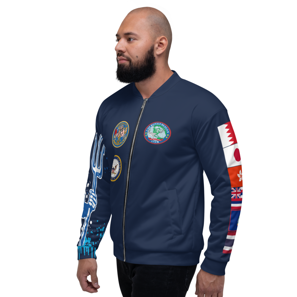 USS Ronald Reagan (CVN-76) 2011 FP Cruise Jacket - Shellback – left view, white