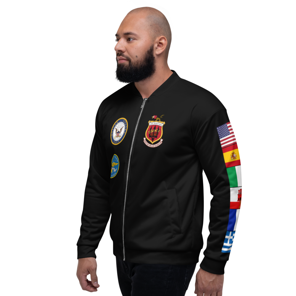 USS Saratoga (CVA-60) 1960-61 FP Cruise Jacket - Black – left view, white