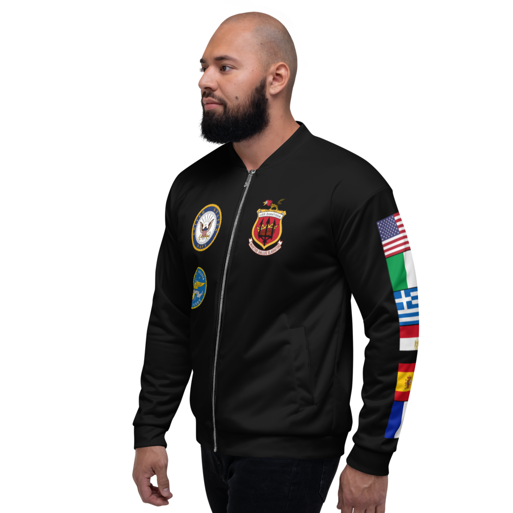 USS Saratoga (CV-60) 1992 FP Cruise Jacket - Black – left view, white