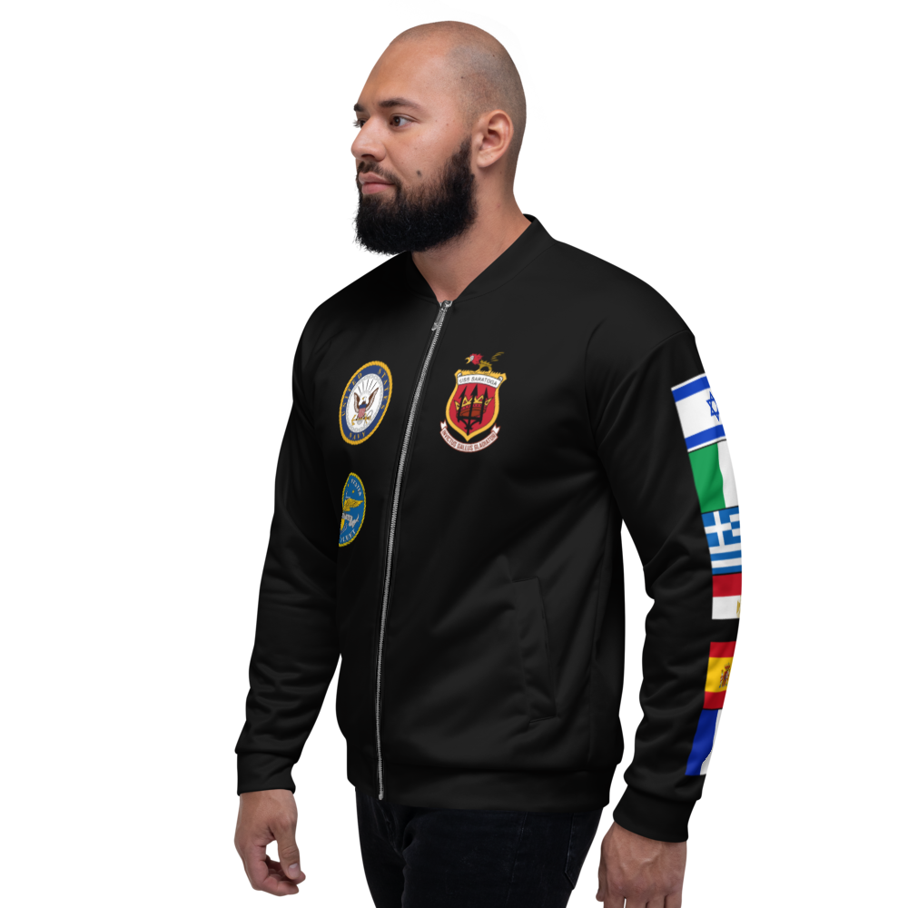 USS Saratoga (CV-60) 1987 FP Cruise Jacket - Black – left view, white