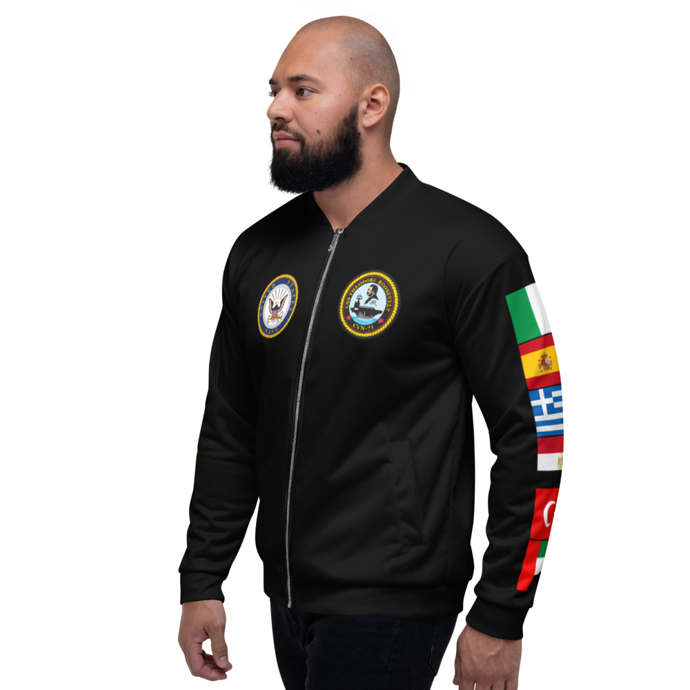 USS Theodore Roosevelt (CVN-71) 2005-06 FP Cruise Jacket - Black – left view, white