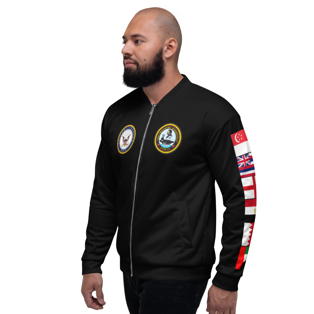 USS Theodore Roosevelt (CVN-71) 2015 FP Cruise Jacket - Black – left view, white