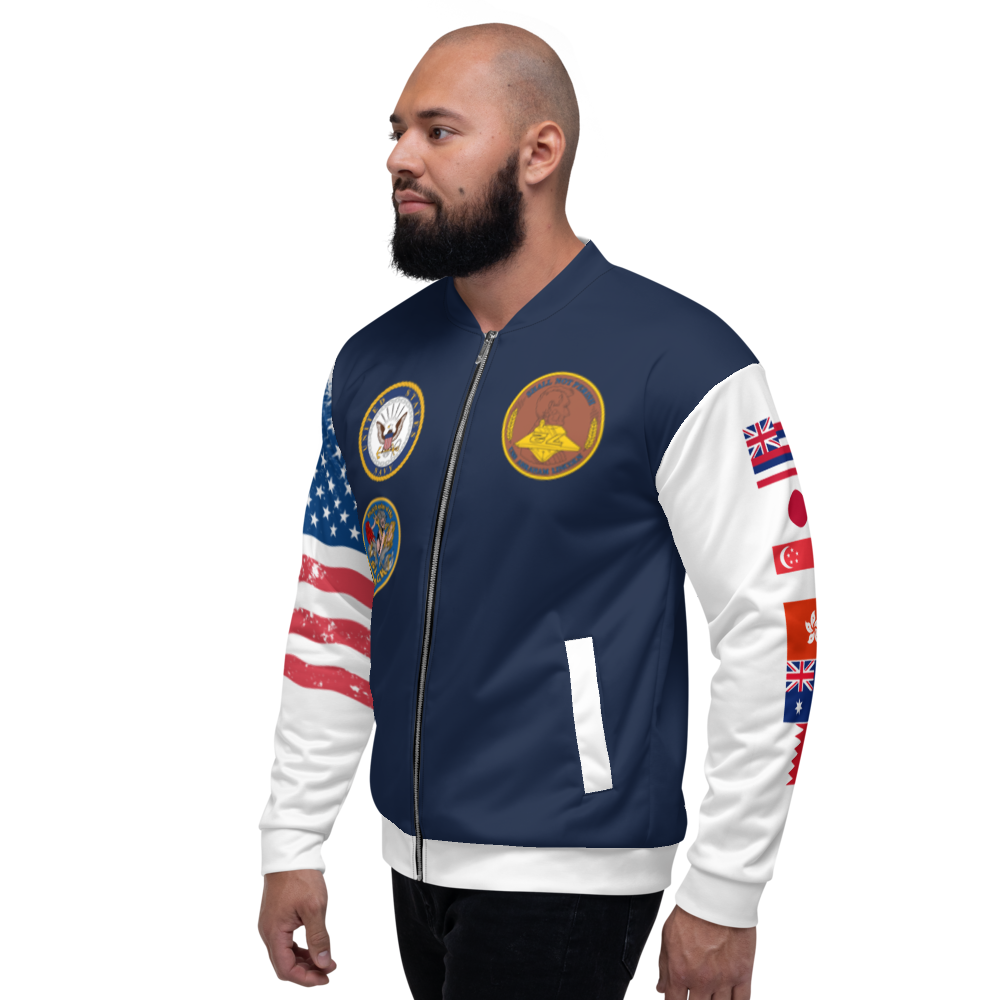 USS Abraham Lincoln (CVN-72) 2002-03 FP Cruise Jacket - All American – left view, white