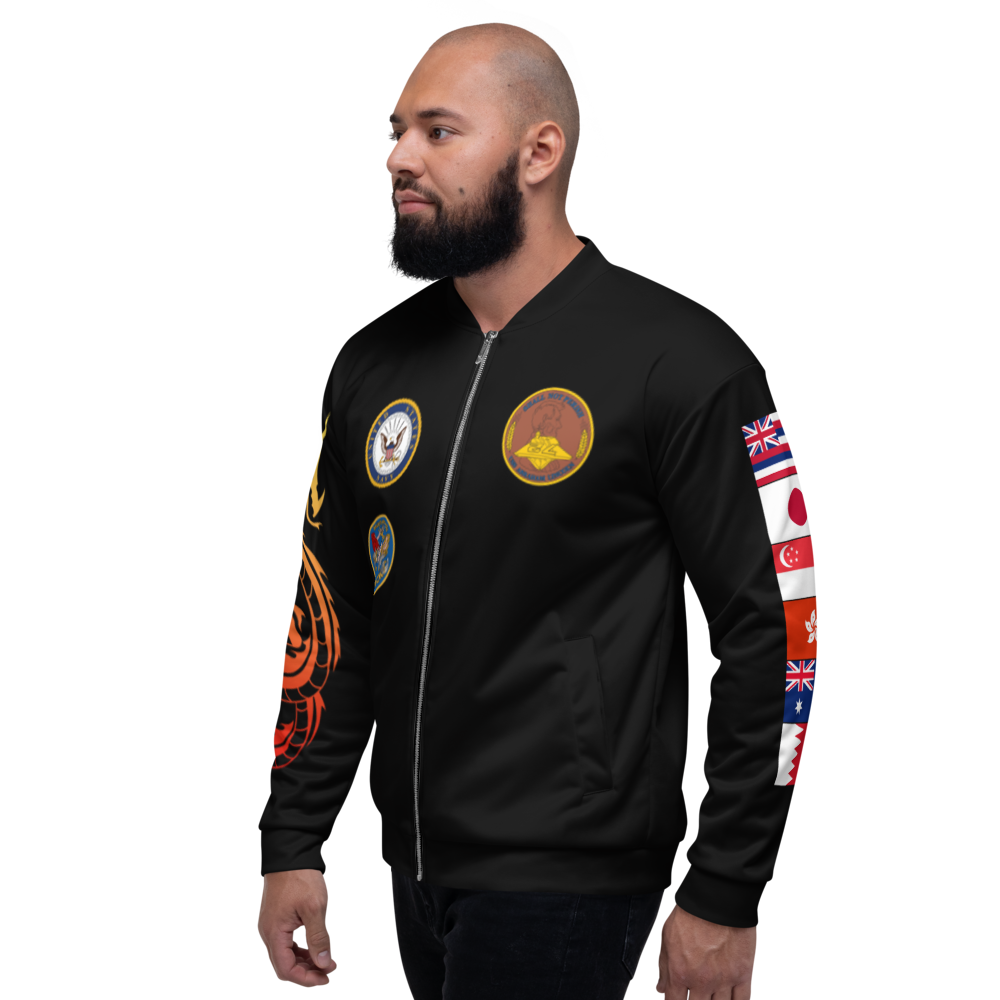 USS Abraham Lincoln (CVN-72) 2002-03 FP Cruise Jacket - WESTPAC Dragon – left view, white
