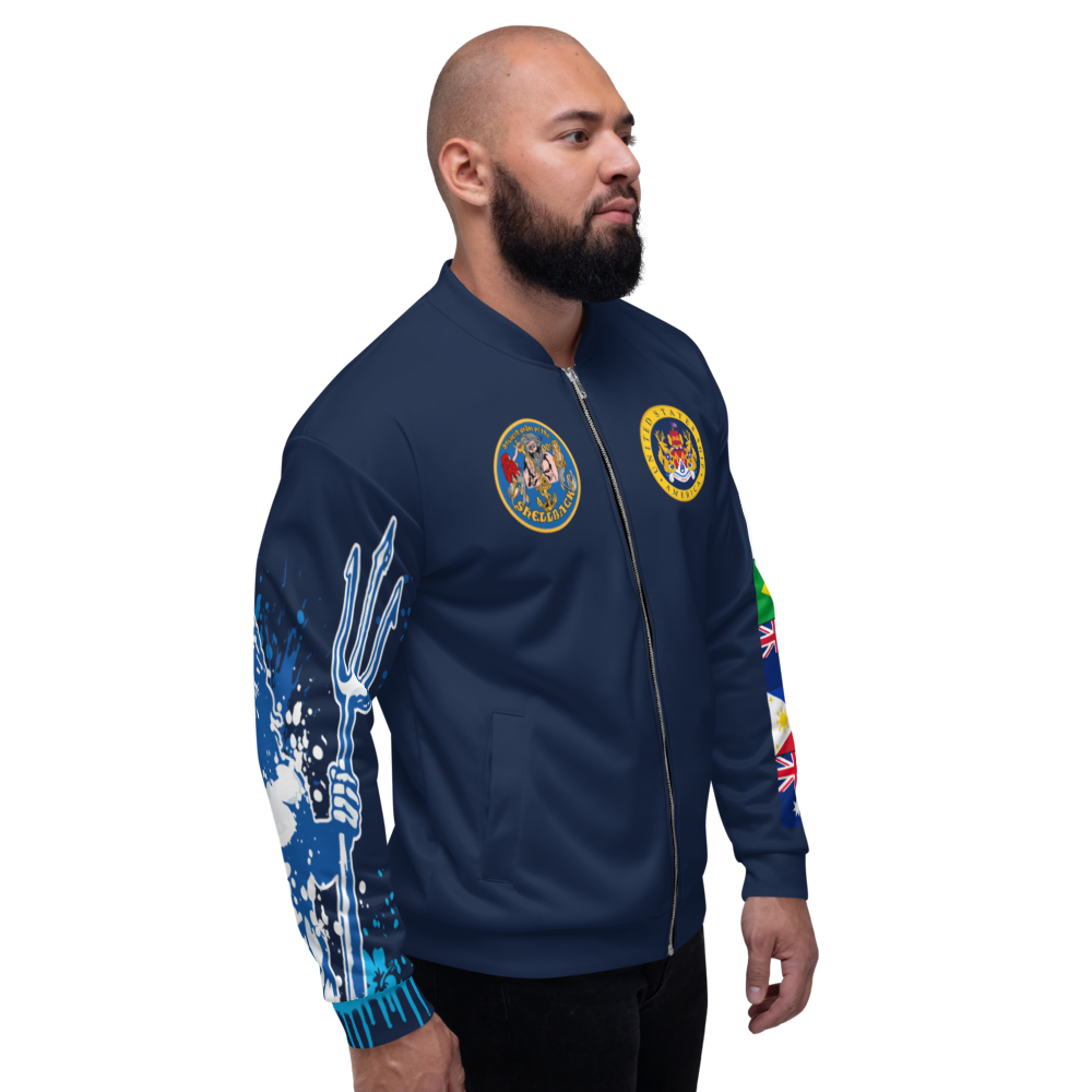 USS America (CVA-66) 1968 Full Print Cruise Jacket - Shellback – right view, white