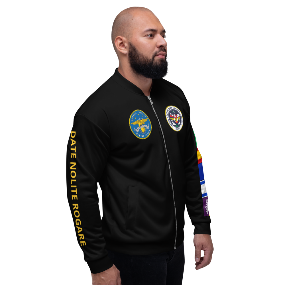 USS John F. Kennedy (CV-67) 1986-87 FP Cruise Jacket - Black – right view, white