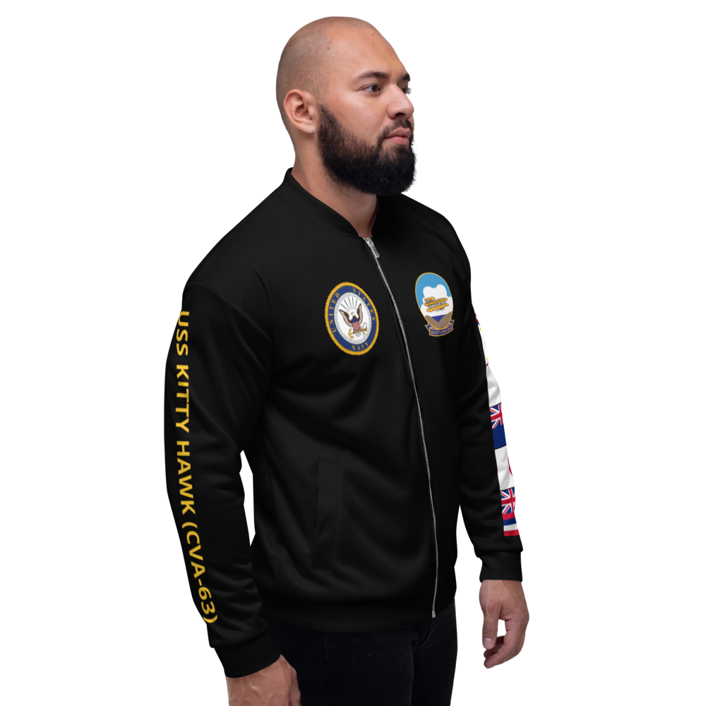 USS Kitty Hawk (CVA-63) 1962-63 FP Cruise Jacket - Black – right view, white