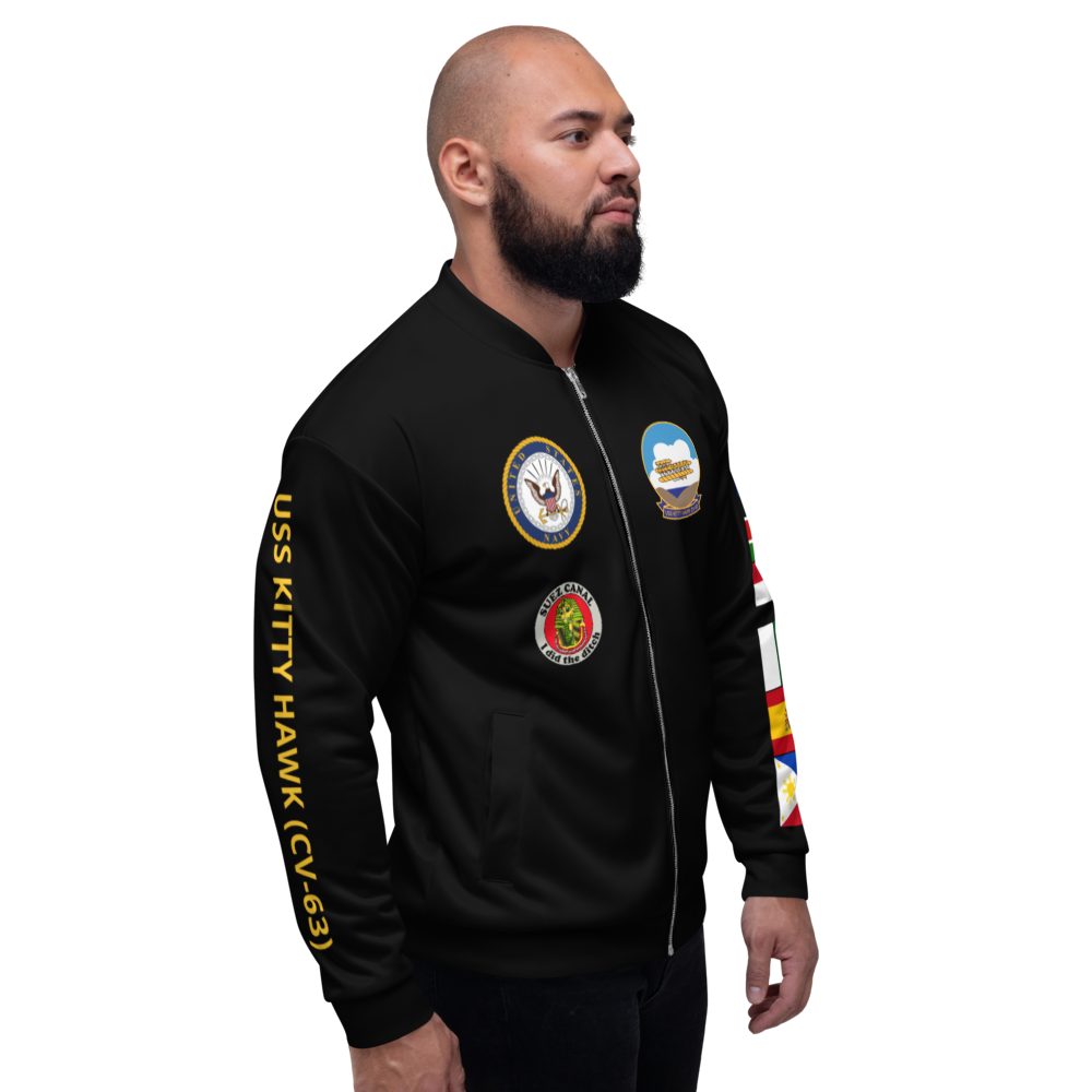 USS Kitty Hawk (CV-63) 1987 FP Cruise Jacket - Black – right view, white