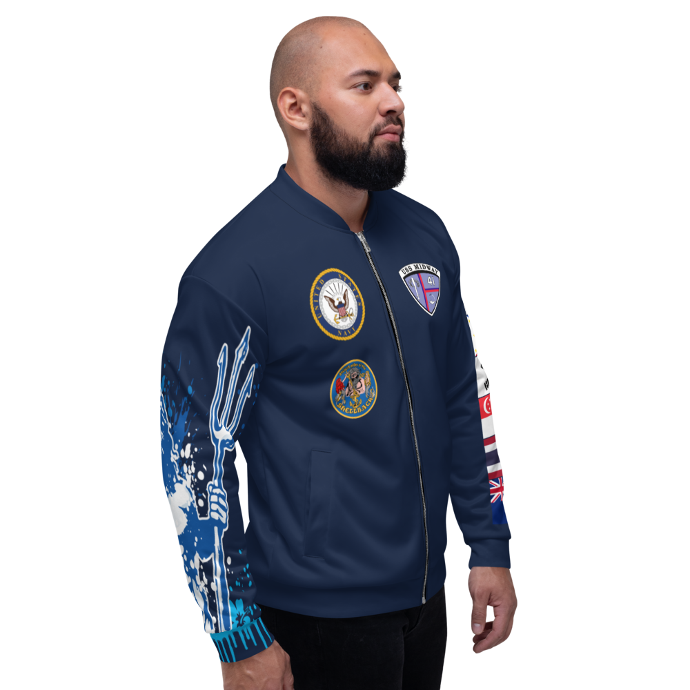 USS Midway (CV-41) 1984-85 FP Cruise Jacket - Shellback – right view, white