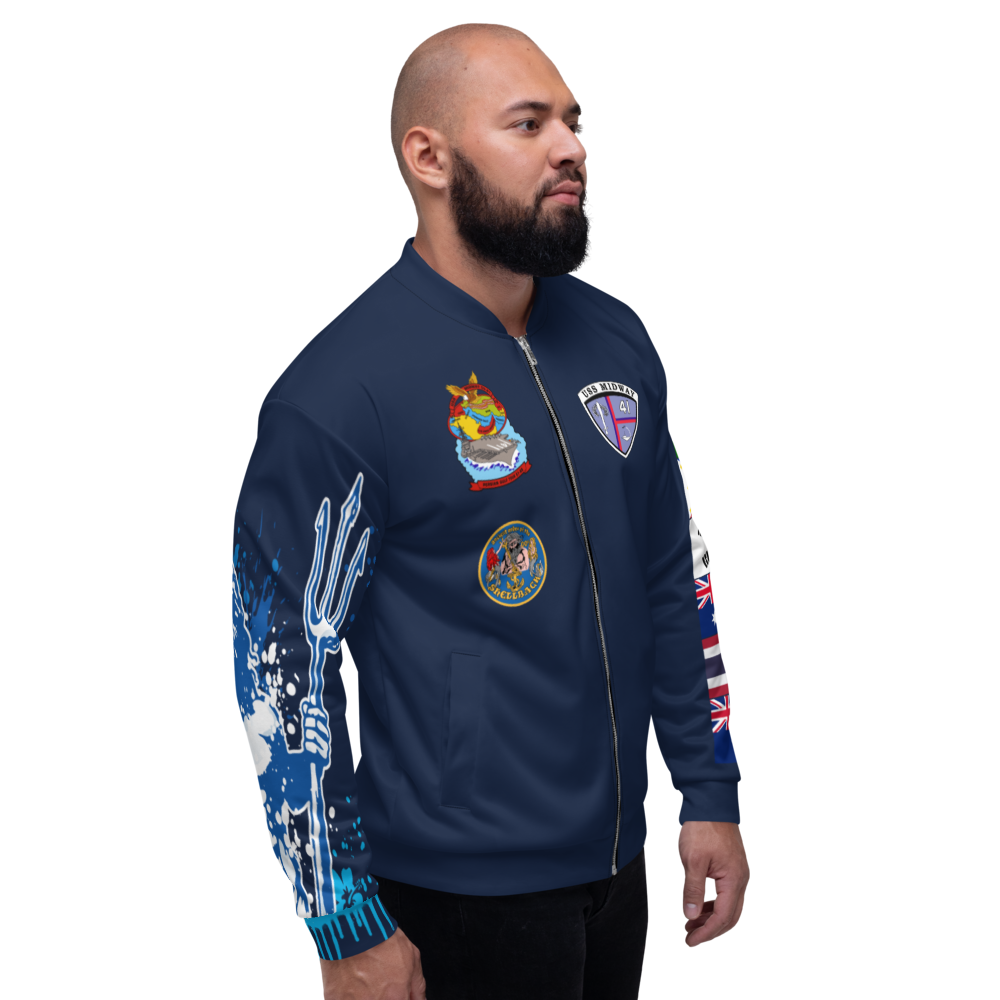 USS Midway (CV-41) 1987-88 FP Cruise Jacket - Shellback – right view, white