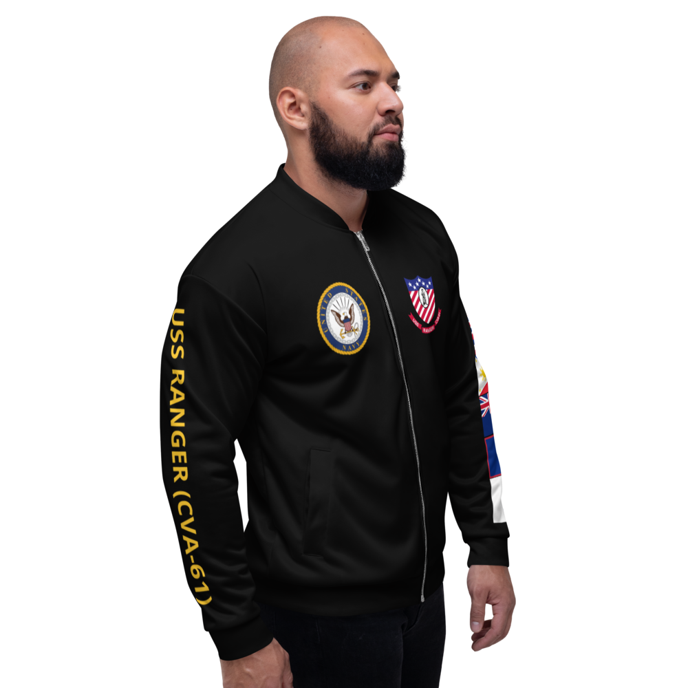 USS Ranger (CVA-61) 1960 FP Cruise Jacket - Black – right view, white