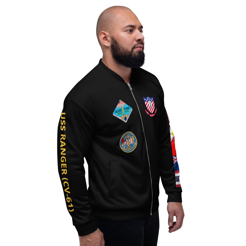USS Ranger (CV-61) 1991 FP Cruise Jacket - Black – right view, white