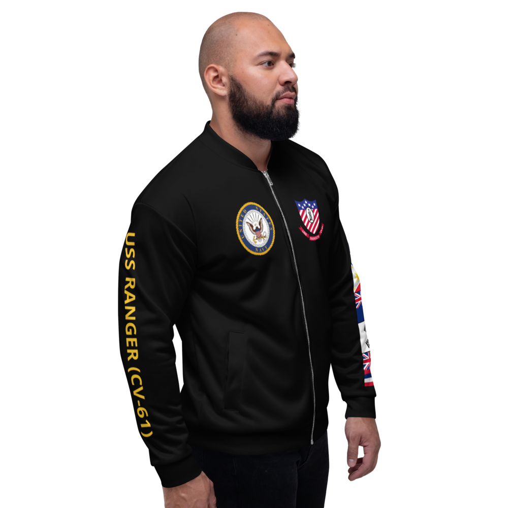 USS Ranger (CV-61) 1979 FP Cruise Jacket - Black – right view, white