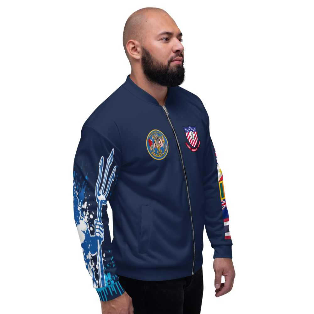 USS Ranger (CV-61) 1980-81 FP Cruise Jacket - Shellback – right view, white