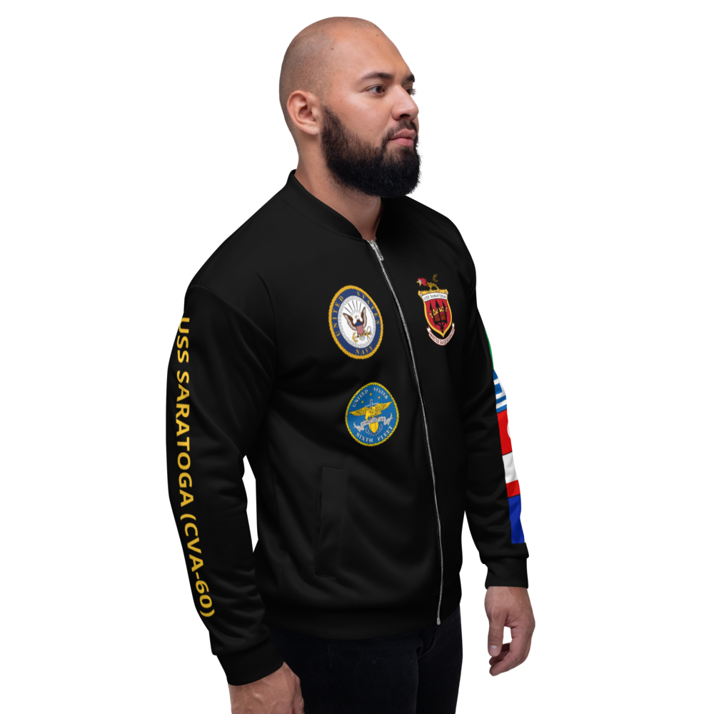 USS Saratoga (CVA-60) 1963 FP Cruise Jacket - Black – right view, white