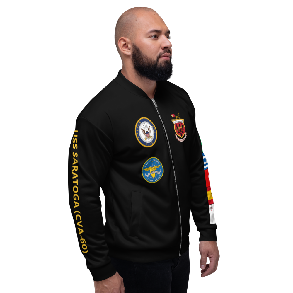 USS Saratoga (CVA-60) 1966 FP Cruise Jacket - Black – right view, white