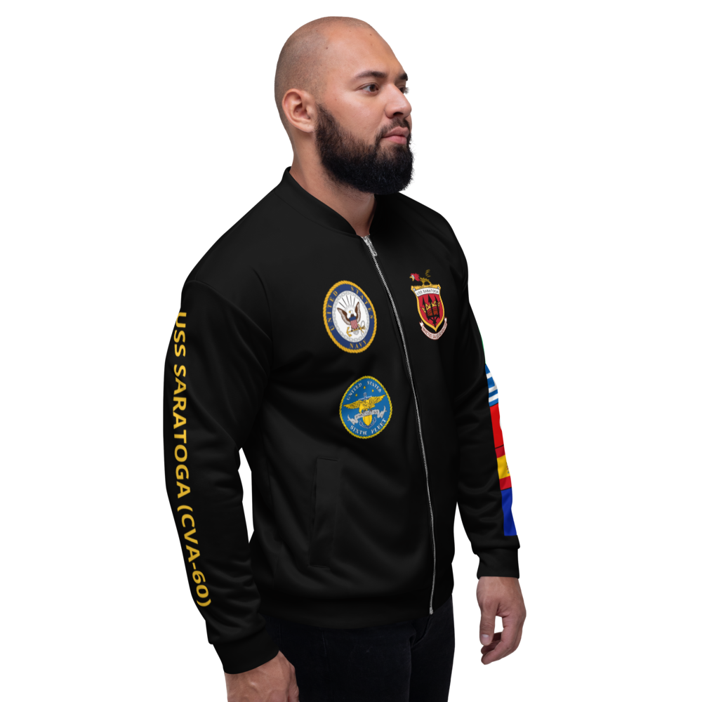 USS Saratoga (CVA-60) 1967 FP Cruise Jacket - Black – right view, white