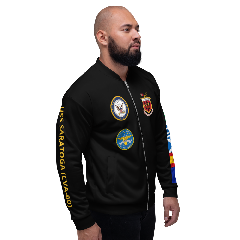 USS Saratoga (CVA-60) 1971 FP Cruise Jacket - Black – right view, white
