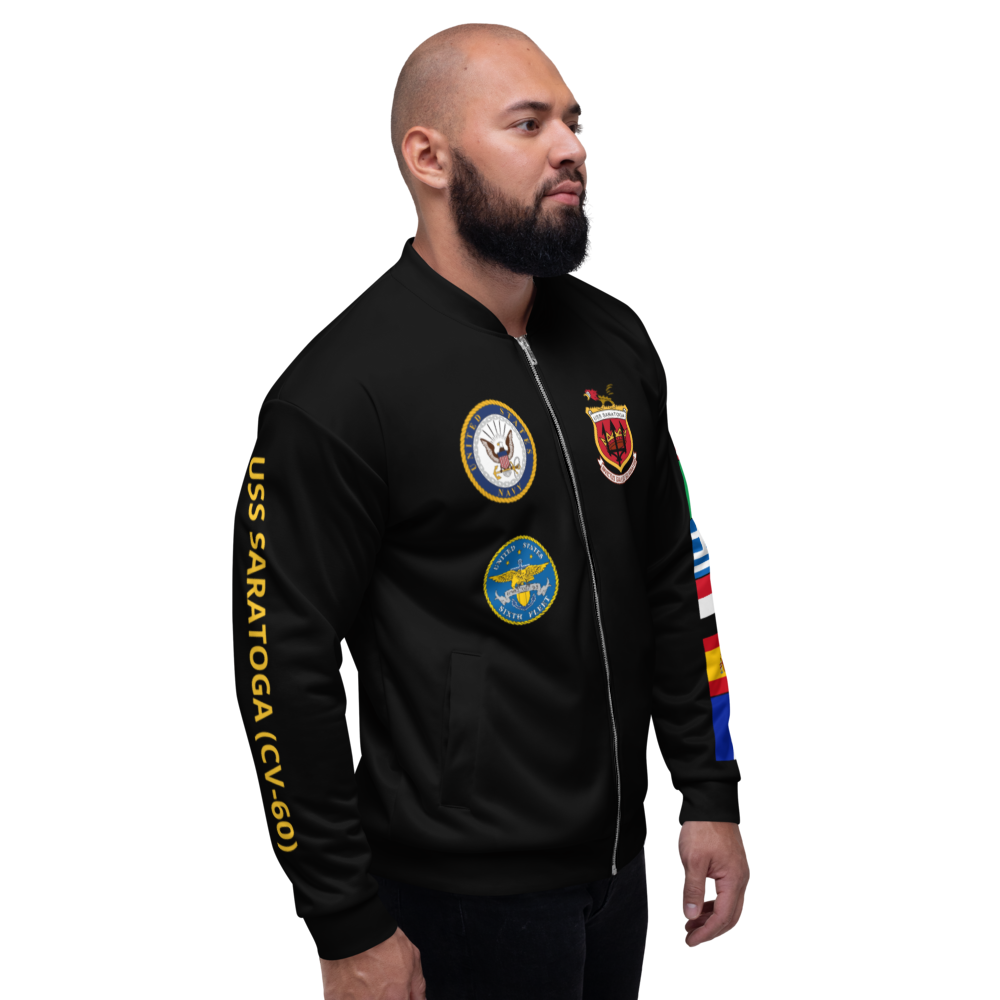 USS Saratoga (CV-60) 1992 FP Cruise Jacket - Black – right view, white