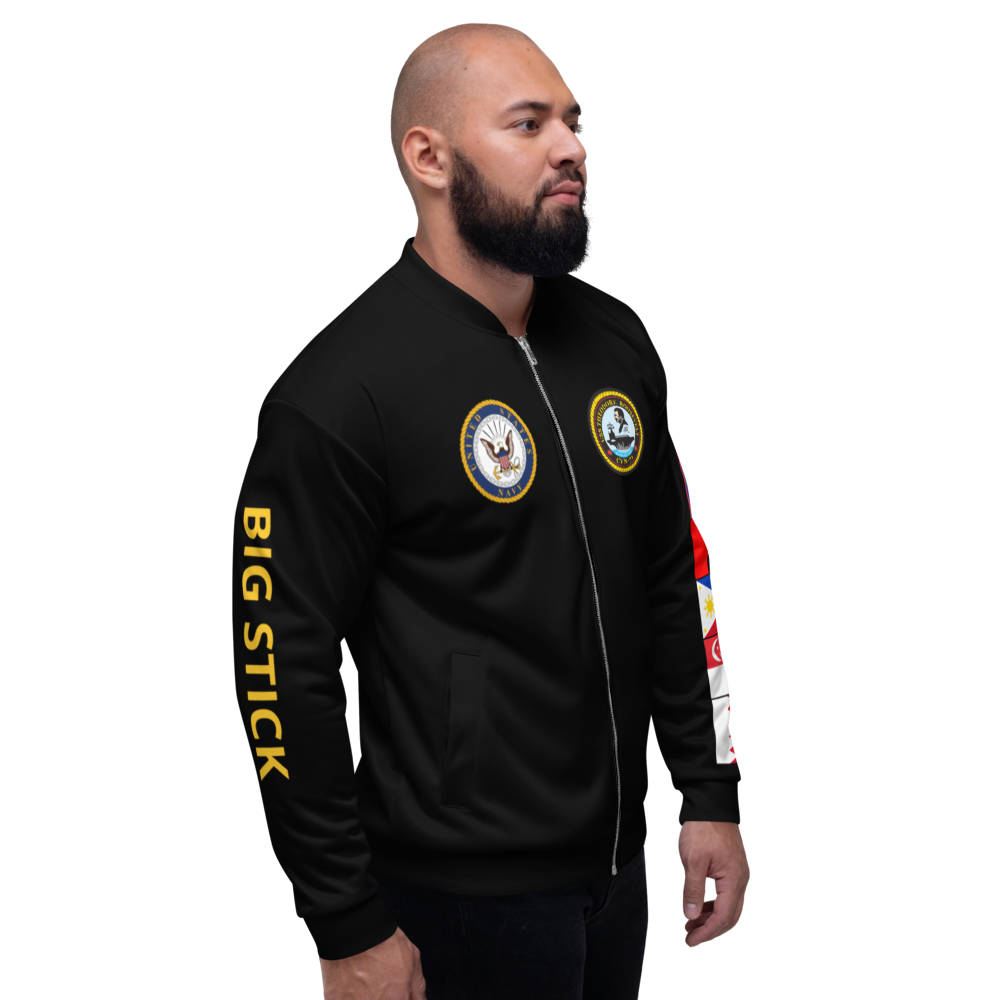 USS Theodore Roosevelt (CVN-71) 2017-18 FP Cruise Jacket - Black – right view, white