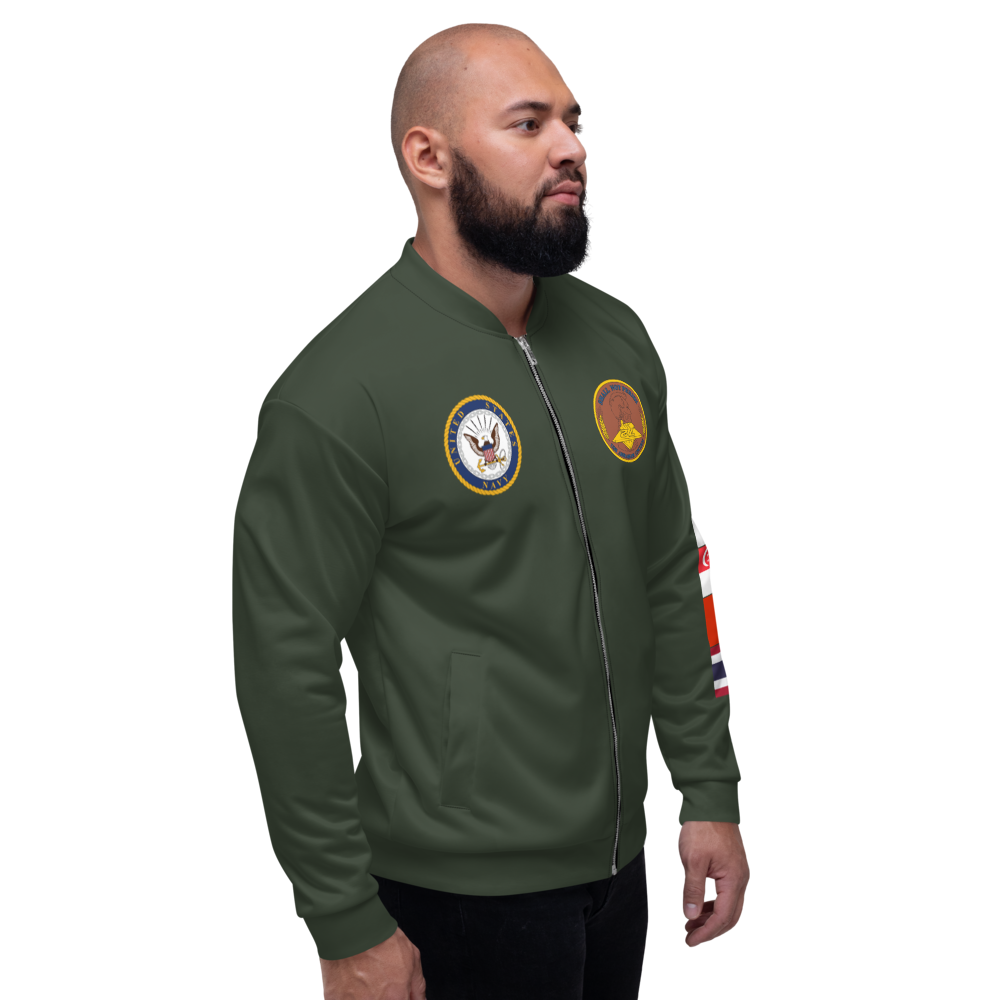 USS Abraham Lincoln (CVN-72) 2006 FP Cruise Jacket - Green – right view, white
