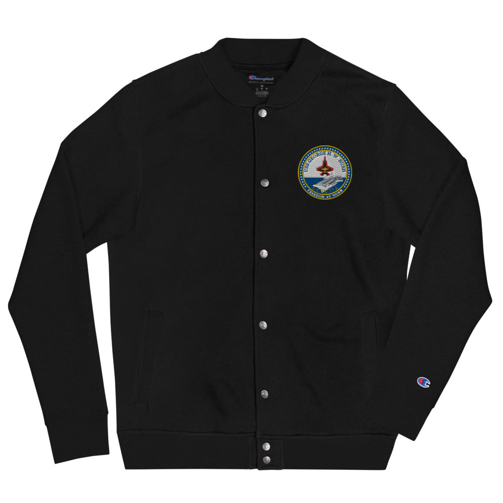 USS George H.W. Bush (CVN-77) Embroidered Champion Bomber Jacket - Ship's Crest
