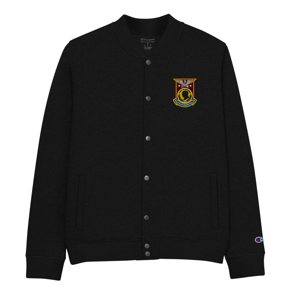 USS Forrestal (CVA/CV-59) Embroidered Champion Bomber Jacket - Ship's Crest