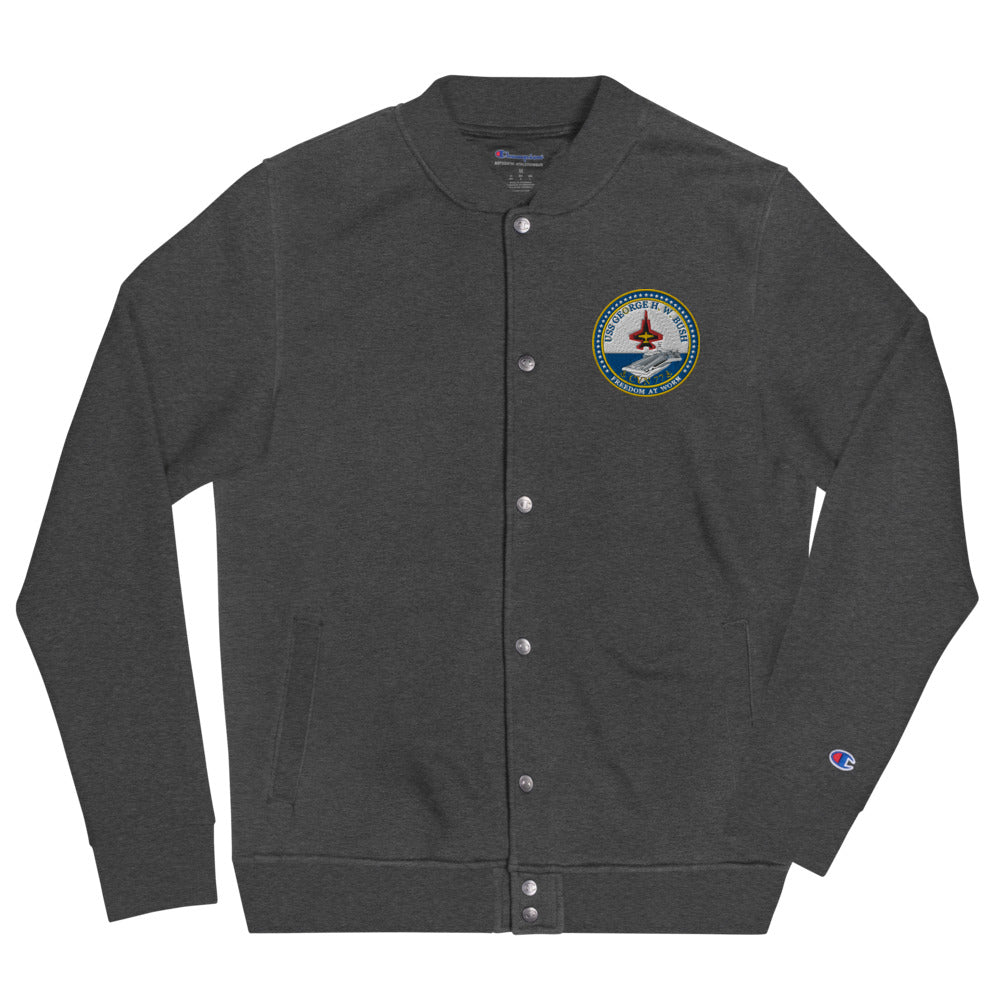 USS George H.W. Bush (CVN-77) Embroidered Champion Bomber Jacket - Ship's Crest
