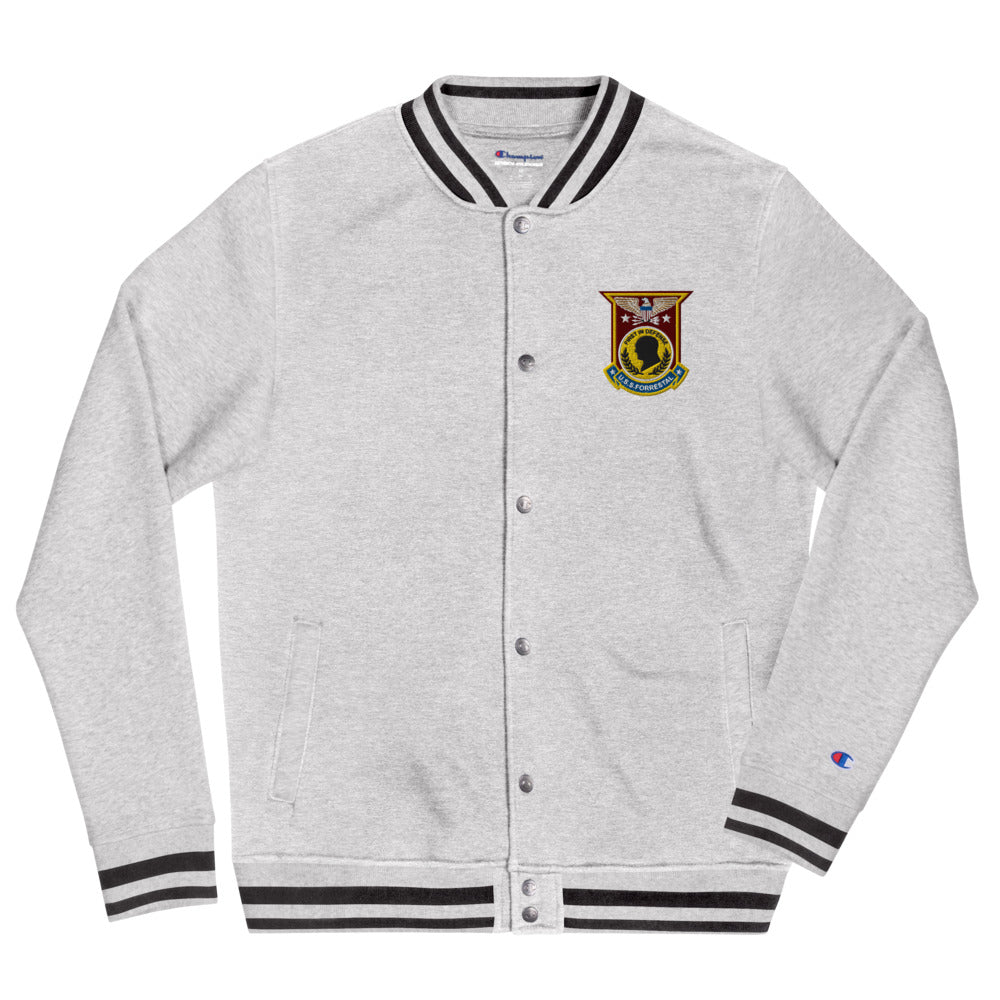 USS Forrestal (CVA/CV-59) Embroidered Champion Bomber Jacket - Ship's Crest