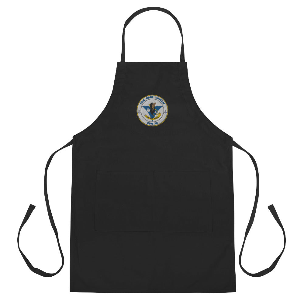 USS Carl Vinson (CVN-70) Embroidered Apron – black