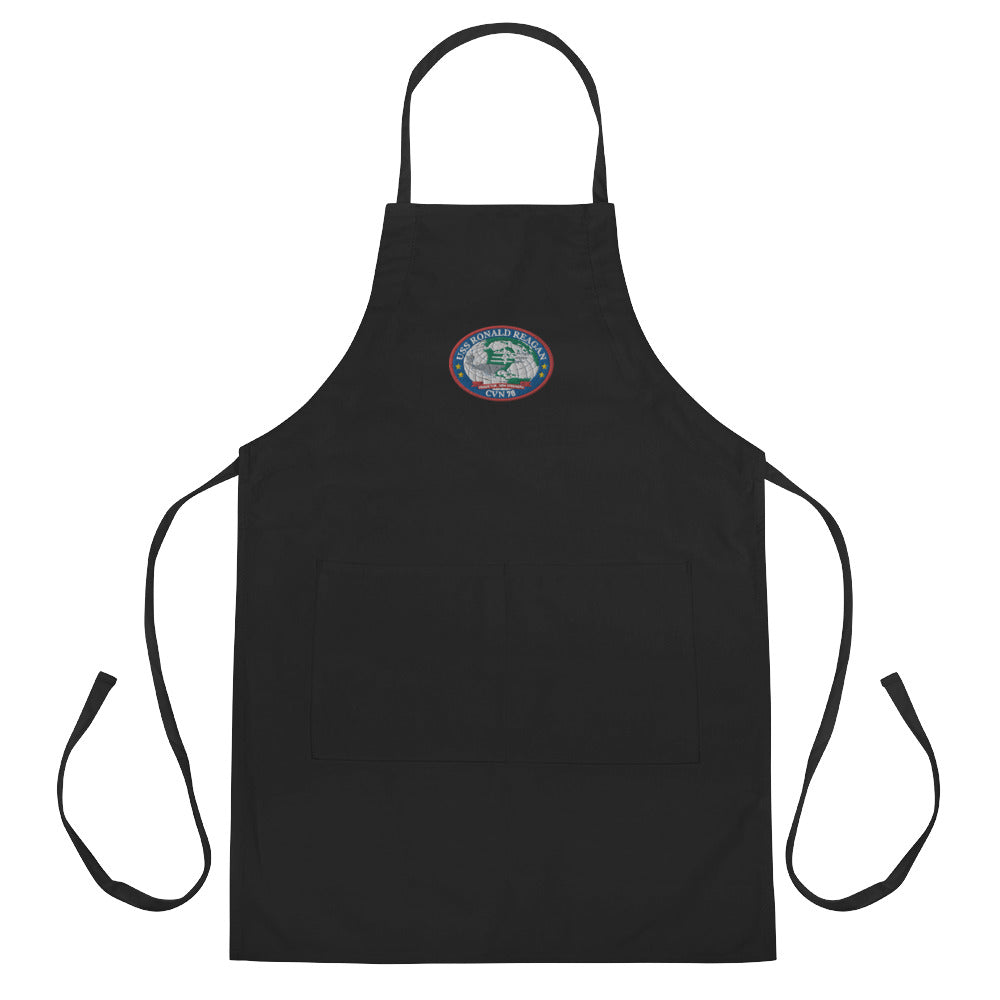 USS Ronald Reagan (CVN-76) Embroidered Apron – black