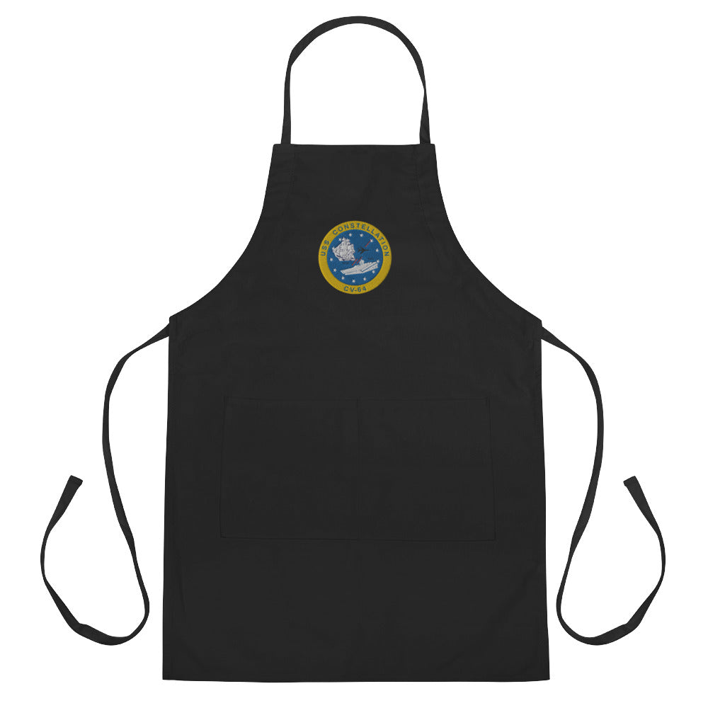 USS Constellation (CV-64) Embroidered Apron – black