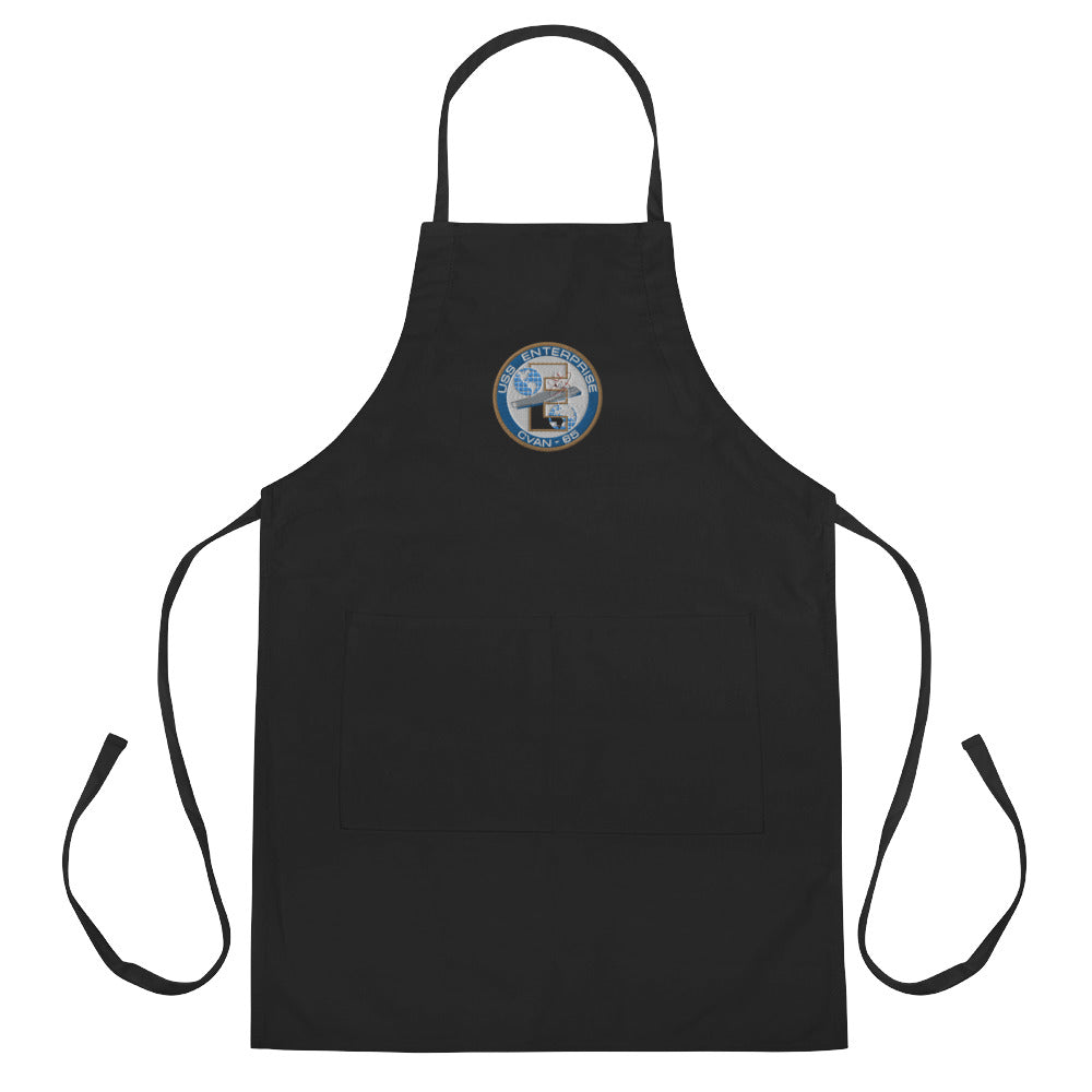 USS Enterprise (CVAN-65) Embroidered Apron – black