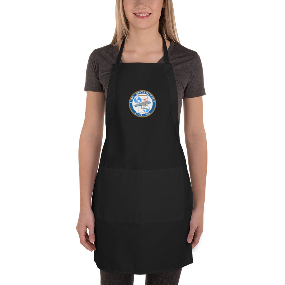 USS Enterprise (CVN-65) Embroidered Apron – black