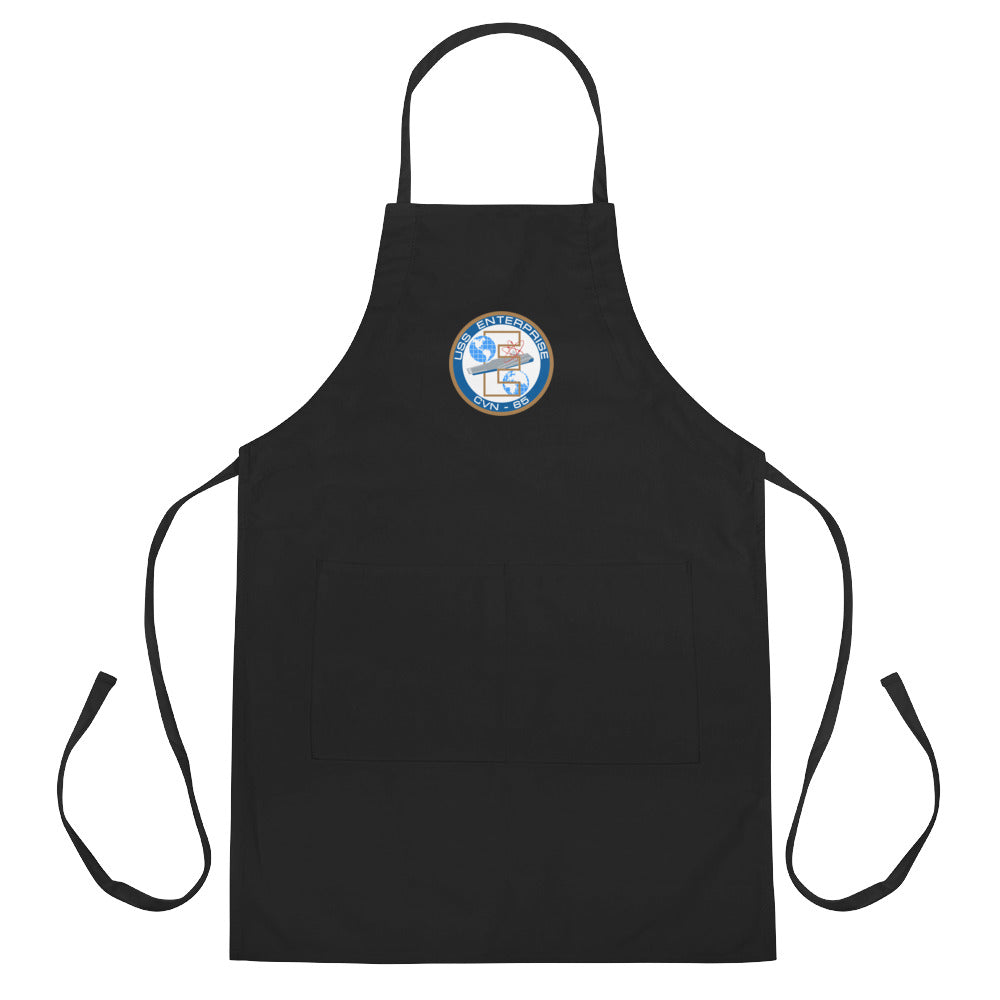 USS Enterprise (CVN-65) Embroidered Apron – black
