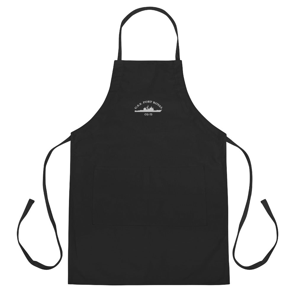 USS Port Royal (CG-73) Embroidered Apron – black