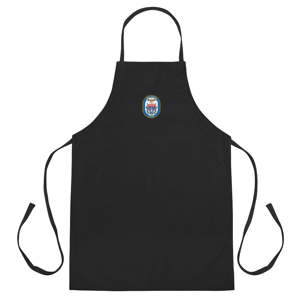 USS Anzio (CG-68) Embroidered Apron – black